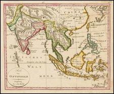 India, Southeast Asia and Philippines Map By Johann Walch