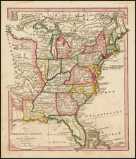 United States and South Map By Johann Walch