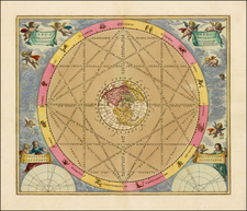 Northern Hemisphere, Polar Maps and Celestial Maps Map By Andreas Cellarius