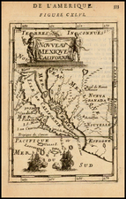 Baja California and California Map By Alain Manesson Mallet