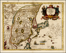 China, Japan and Korea Map By Matthaus Merian