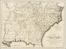 United States, South and Southeast Map By Abraham Bradley