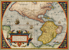 Western Hemisphere, South America and America Map By Abraham Ortelius