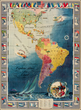 United States, North America, South America and America Map By Neff