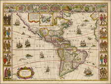 Western Hemisphere, North America, South America and America Map By Willem Janszoon Blaeu