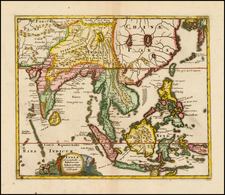 China, India, Southeast Asia, Philippines and Other Islands Map By Philipp Clüver