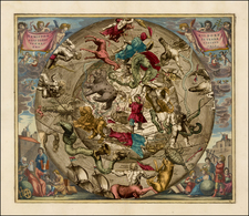 Eastern Hemisphere, Polar Maps and Celestial Maps Map By Andreas Cellarius