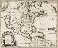 Midwest and North America Map By Louis de Hennepin