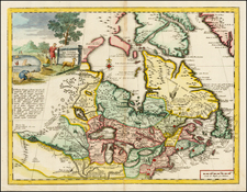 Midwest and Canada Map By Giambattista Albrizzi