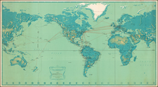 World and World Map By Pan American World Airways