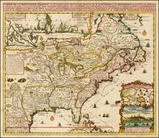 United States, South, Southeast, Midwest, North America and Canada Map By Henri Chatelain