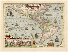 Western Hemisphere, South America and America Map By Jodocus Hondius