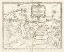 Midwest and Canada Map By Homann Heirs / Jacques Nicolas Bellin