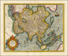Asia and Asia Map By Jodocus Hondius