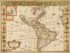 South America and America Map By John Speed