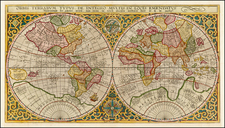 World and World Map By Petrus Plancius / Baptista Van Deutecum 