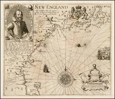New England and Canada Map By John Smith / Levinus Hulsius