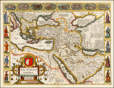 Turkey, Middle East, Arabian Peninsula, Persia & Iraq and Turkey & Asia Minor Map By John Speed