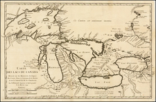 Midwest and Canada Map By Jacques Nicolas Bellin