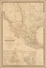 Texas, Southwest, Rocky Mountains, Mexico and California Map By Adrien-Hubert Brué