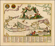 Caribbean Map By John Ogilby