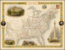 United States and Texas Map By John Tallis