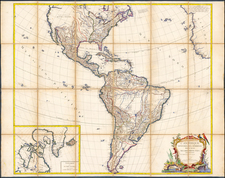 North America, South America and America Map By Gilles Robert de Vaugondy / Charles Francois Delamarche