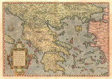 Europe, Balkans, Balearic Islands and Greece Map By Abraham Ortelius