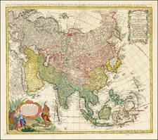 Asia and Asia Map By Homann Heirs / Johann Matthaus Haas