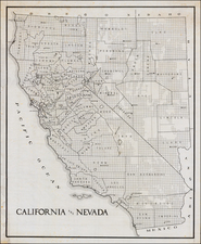 California and Nevada (Manuscript Map!)