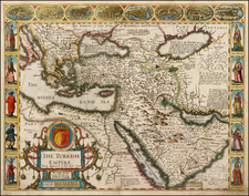 Russia, Ukraine, Turkey, Mediterranean, Middle East and Turkey & Asia Minor Map By John Speed
