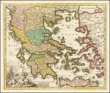 Greece Map By Johann Christoph Weigel