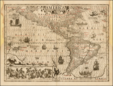 Western Hemisphere, South America and America Map By Jodocus Hondius