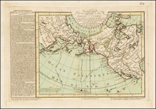 Polar Maps, Alaska, Pacific, Russia in Asia and California Map By Philippe Buache / Jean-Claude Dezauche