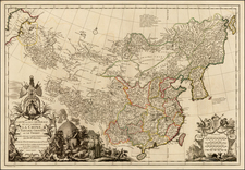 China, Korea and Central Asia & Caucasus Map By Jean-Baptiste Bourguignon d'Anville