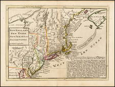 New England and Mid-Atlantic Map By Herman Moll