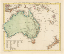 Australia and New Zealand Map By Adolf Stieler