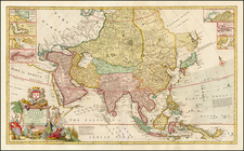 Asia, Asia, Australia & Oceania and Oceania Map By Herman Moll