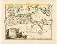 Mediterranean and North Africa Map By Antonio Zatta