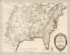 United States, South, Midwest and Plains Map By Jacques Nicolas Bellin