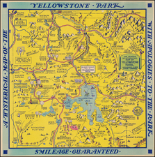 Rocky Mountains and Wyoming Map By Lindgren Brothers