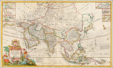 Asia, Asia, Australia & Oceania and Oceania Map By Herman Moll