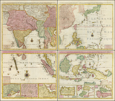 China, Japan, Korea, India, Southeast Asia, Philippines and Central Asia & Caucasus Map By Jan Barend Elwe