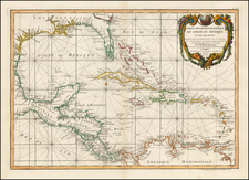 South, Mexico, Caribbean and Central America Map By Giovanni Antonio Rizzi-Zannoni