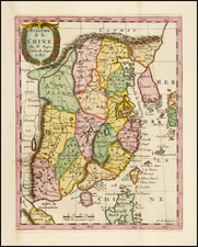 China and Korea Map By Nicolas Sanson