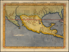 South, Southeast, Texas, Southwest, Rocky Mountains, Mexico and Baja California Map By Girolamo Ruscelli