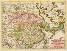 China and Korea Map By Giambattista Albrizzi