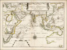 Indian Ocean, China, Korea, India, Southeast Asia, Philippines, Other Islands, South Africa, West Africa and Australia Map By Pierre Du Val