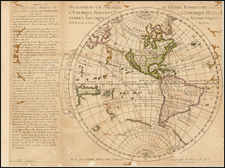 World and Western Hemisphere Map By Pierre Moullart-Sanson