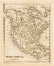 Texas and North America Map By Thomas Gamaliel Bradford